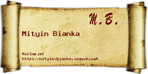 Mityin Bianka névjegykártya